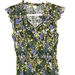 Green summer floral dress